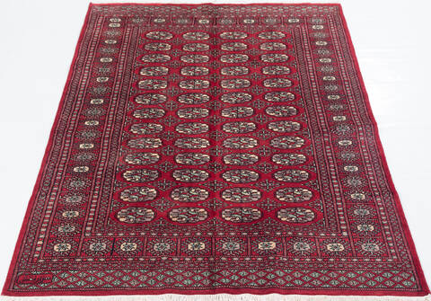Bokhara Red Hand Knotted 47 X 65  Area Rug 700-111145 Image 1