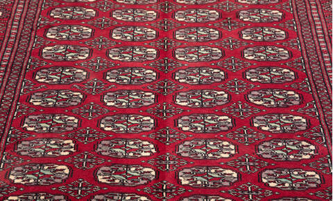 Bokhara Red Hand Knotted 47 X 65  Area Rug 700-111145 Image 5