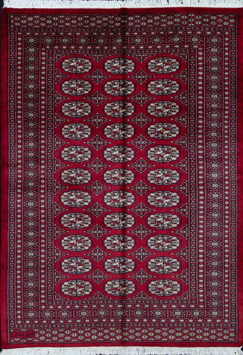 Bokhara Red Hand Knotted 49 X 67  Area Rug 700-111147 Image 0