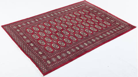 Bokhara Red Hand Knotted 47 X 66  Area Rug 700-111159 Image 2