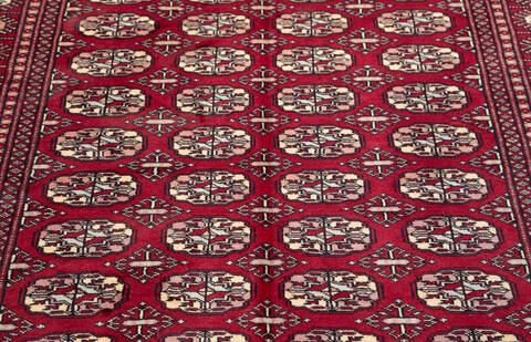 Bokhara Red Hand Knotted 47 X 66  Area Rug 700-111159 Image 5
