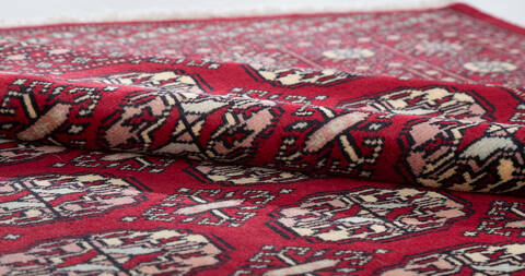 Bokhara Red Hand Knotted 47 X 66  Area Rug 700-111159 Image 7