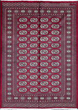 Bokhara Red Hand Knotted 4'7" X 6'6"  Area Rug 700-111159