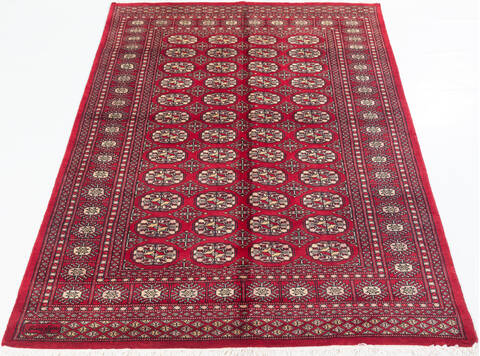 Bokhara Red Hand Knotted 47 X 69  Area Rug 700-111164 Image 1