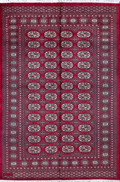 Bokhara Red Hand Knotted 4'7" X 6'9"  Area Rug 700-111164