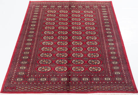 Bokhara Red Hand Knotted 48 X 66  Area Rug 700-111165 Image 1
