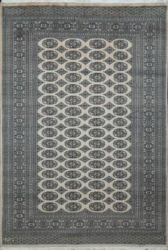 Bokhara Beige Hand Knotted 5'8" X 8'2"  Area Rug 700-111197