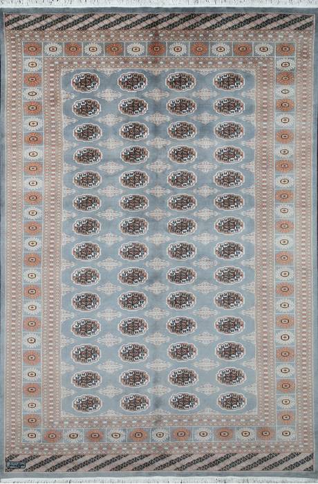 Bokhara Blue Hand Knotted 64 X 93  Area Rug 700-111199 Image 0