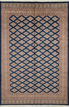 Pakistani Jaldar Blue Rectangle 6x9 ft Wool Carpet 111204