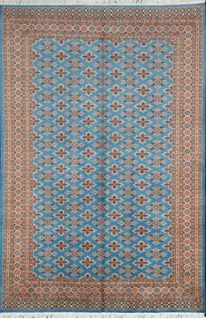 Pakistani Jaldar Blue Rectangle 6x9 ft Wool Carpet 111209