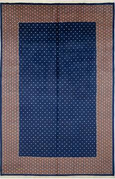 Pakistani Jaldar Blue Rectangle 6x9 ft Wool Carpet 111217