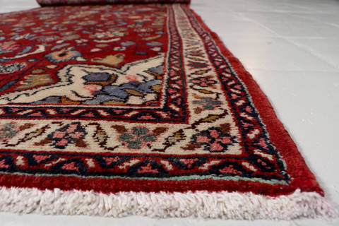 Hamedan Red Runner Hand Knotted 35 X 87 Area Rug 99-111266 Image 11