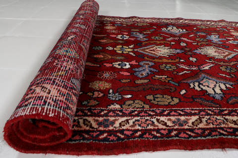 Hamedan Red Runner Hand Knotted 35 X 87 Area Rug 99-111266 Image 12