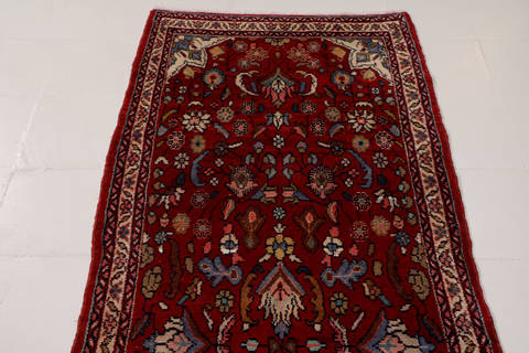 Hamedan Red Runner Hand Knotted 35 X 87 Area Rug 99-111266 Image 5