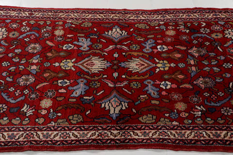 Hamedan Red Runner Hand Knotted 35 X 87 Area Rug 99-111266 Image 7