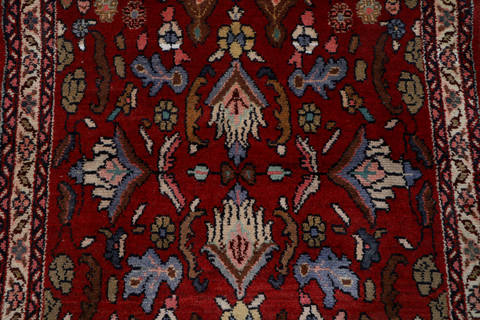 Hamedan Red Runner Hand Knotted 35 X 87 Area Rug 99-111266 Image 8