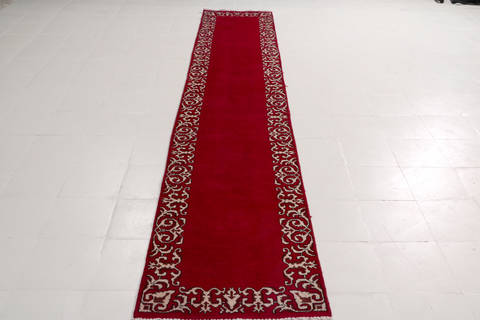 Tabriz Red Runner Hand Knotted 24 X 1211  Area Rug 99-111294 Image 1