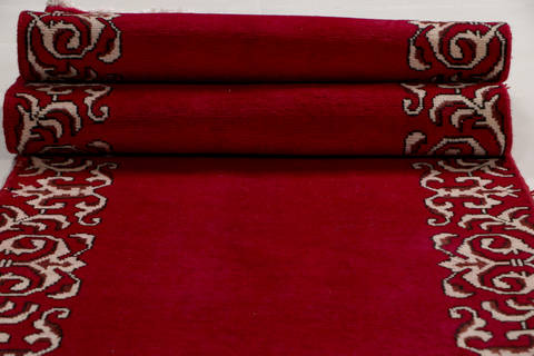 Tabriz Red Runner Hand Knotted 24 X 1211  Area Rug 99-111294 Image 9