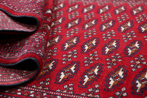 Turkman Red Runner Hand Knotted 35 X 90 Area Rug 99-111302 Image 11
