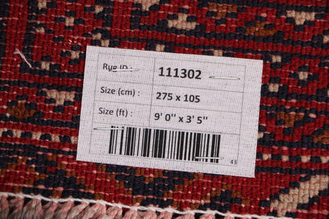 Turkman Red Runner Hand Knotted 35 X 90 Area Rug 99-111302 Image 14