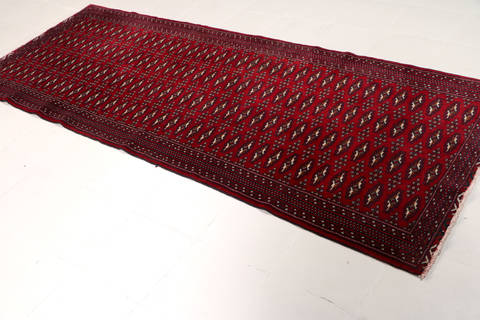 Turkman Red Runner Hand Knotted 35 X 90 Area Rug 99-111302 Image 2