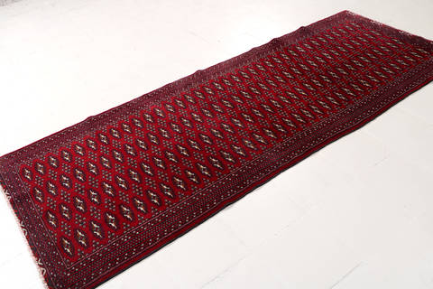 Turkman Red Runner Hand Knotted 35 X 90 Area Rug 99-111302 Image 4