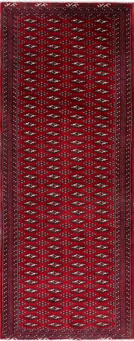 Turkman Red Runner Hand Knotted 35 X 90 Area Rug 99-111302 Image 0