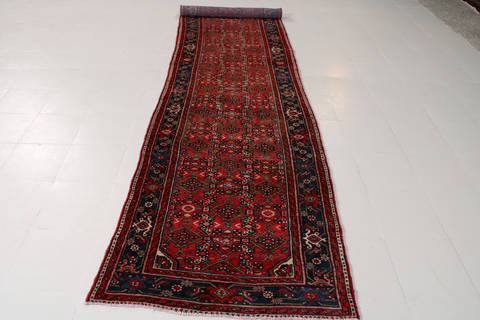 Hossein Abad Red Runner Hand Knotted 32 X 1210 Area Rug 99-111314 Image 1