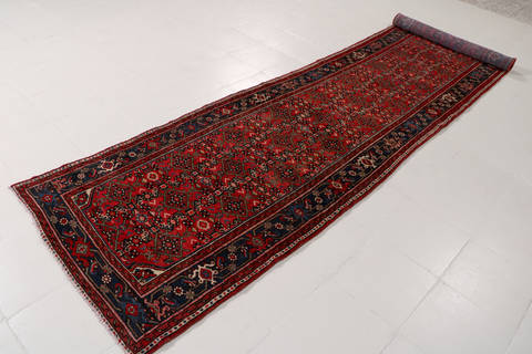 Hossein Abad Red Runner Hand Knotted 32 X 1210 Area Rug 99-111314 Image 2