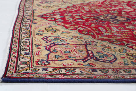 Tabriz Red Hand Knotted 411 X 79  Area Rug 99-111331 Image 7