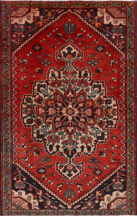 Hamedan Red Hand Knotted 43 X 68 Area Rug 99-111334 Image 0