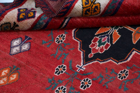 Shiraz Red Hand Knotted 41 X 60  Area Rug 99-111342 Image 12