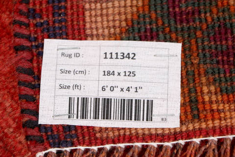 Shiraz Red Hand Knotted 41 X 60  Area Rug 99-111342 Image 17