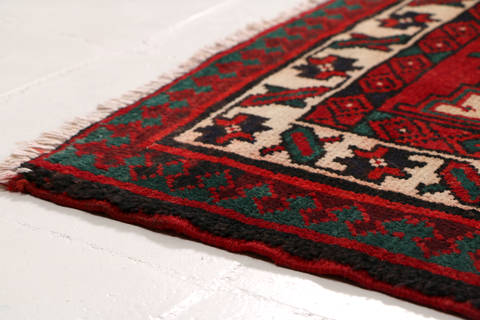 Sarab Red Runner Hand Knotted 34 X 77 Area Rug 99-111345 Image 10