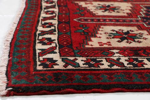 Sarab Red Runner Hand Knotted 34 X 77 Area Rug 99-111345 Image 9