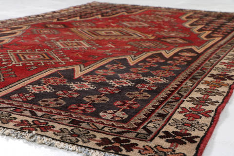 Mazlaghan Red Hand Knotted 36 X 61 Area Rug 99-111354 Image 10