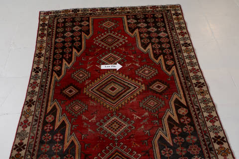 Mazlaghan Red Hand Knotted 36 X 61 Area Rug 99-111354 Image 12