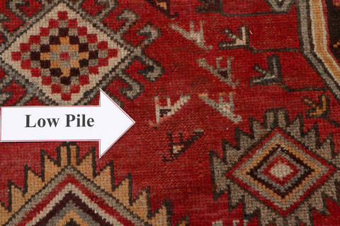 Mazlaghan Red Hand Knotted 36 X 61 Area Rug 99-111354 Image 13