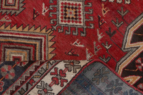 Mazlaghan Red Hand Knotted 36 X 61 Area Rug 99-111354 Image 14