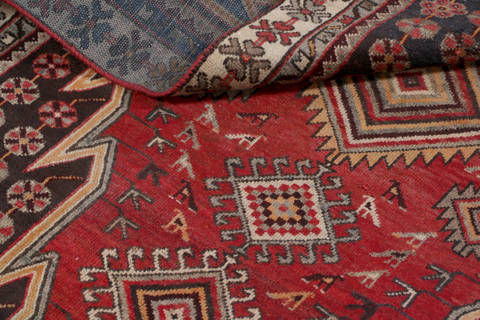 Mazlaghan Red Hand Knotted 36 X 61 Area Rug 99-111354 Image 15