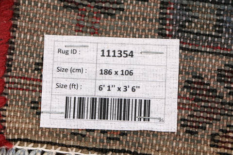 Mazlaghan Red Hand Knotted 36 X 61 Area Rug 99-111354 Image 18