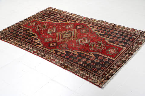 Mazlaghan Red Hand Knotted 36 X 61 Area Rug 99-111354 Image 2