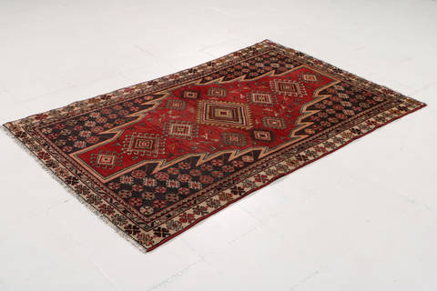 Mazlaghan Red Hand Knotted 36 X 61 Area Rug 99-111354 Image 3