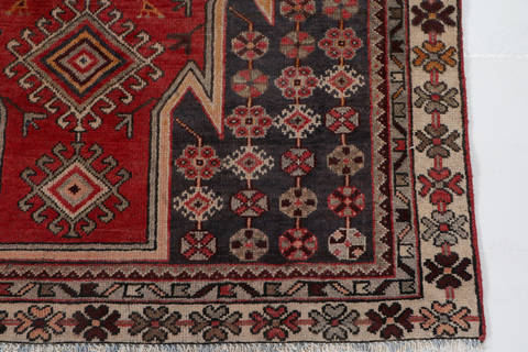 Mazlaghan Red Hand Knotted 36 X 61 Area Rug 99-111354 Image 6