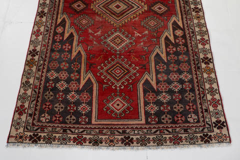 Mazlaghan Red Hand Knotted 36 X 61 Area Rug 99-111354 Image 7