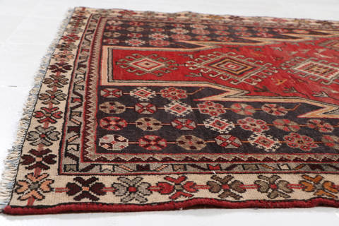 Mazlaghan Red Hand Knotted 36 X 61 Area Rug 99-111354 Image 8