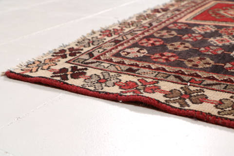 Mazlaghan Red Hand Knotted 36 X 61 Area Rug 99-111354 Image 9