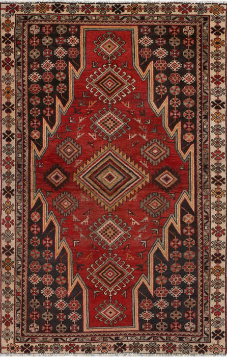 Mazlaghan Red Hand Knotted 36 X 61 Area Rug 99-111354 Image 0