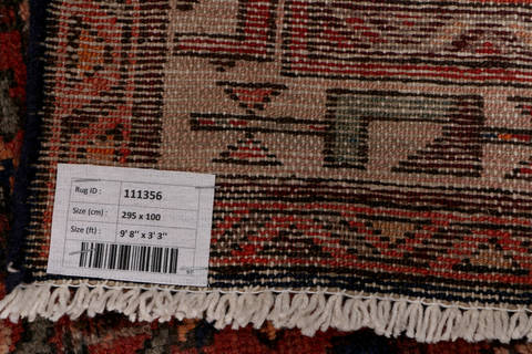 Hamedan Red Runner Hand Knotted 33 X 98 Area Rug 99-111356 Image 13