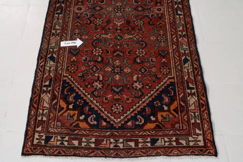 Hamedan Red Runner Hand Knotted 33 X 98 Area Rug 99-111356 Image 9
